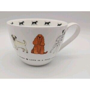 Portobello Inspire Love Is A Four Legged Word Jumbo Mug Cup Dogs Bone Whimsical